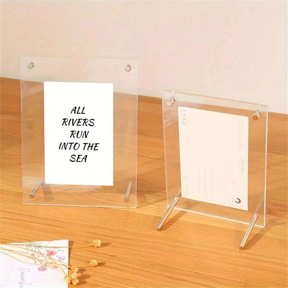 Transparent Picture 6-Inch Wall-Mounted Ins Postcard Poster Display Stand 7-inch Acrylic Photo Frame Table S260205