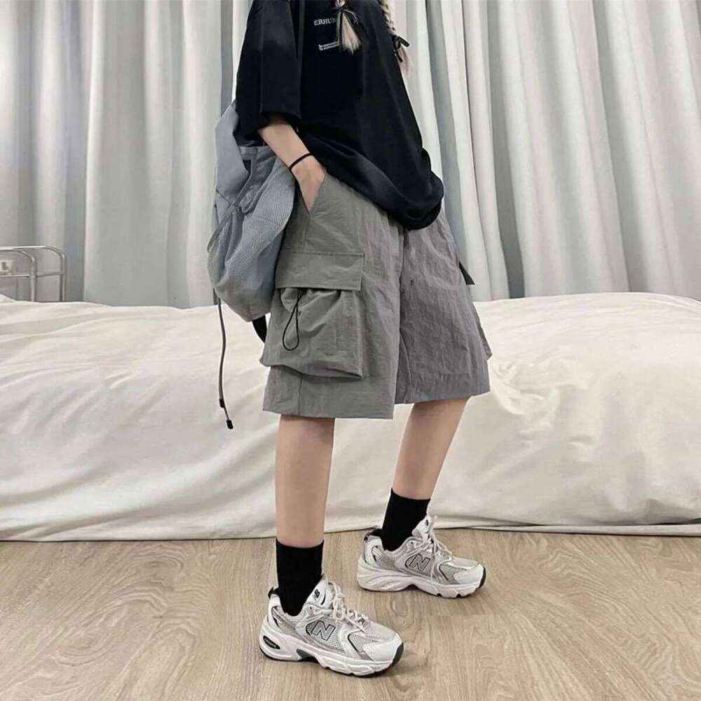 Women High Waist Cargo American Style Streetwear Summer Wide Leg Pants Fashion Female Big Pocket Loose Shorts XJ260206