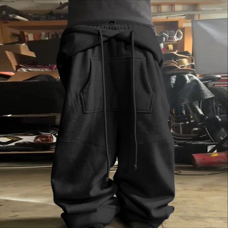 Men's Pants INCERUN Men Irregular Solid Color Elastic Waist Casual Trousers Streetwear Loose Joggers Workout Fashion Long