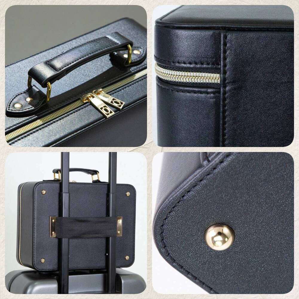 Bag with Mirror of LED Lighted Train Cosmetic Case Large Waterproof Makeup Tool box Travel Storage Box Y260206