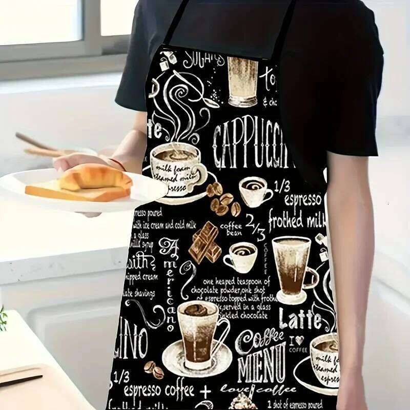 Coffee Waterproof Polyester Kitchen BBQ Apron for Women Gift S260205