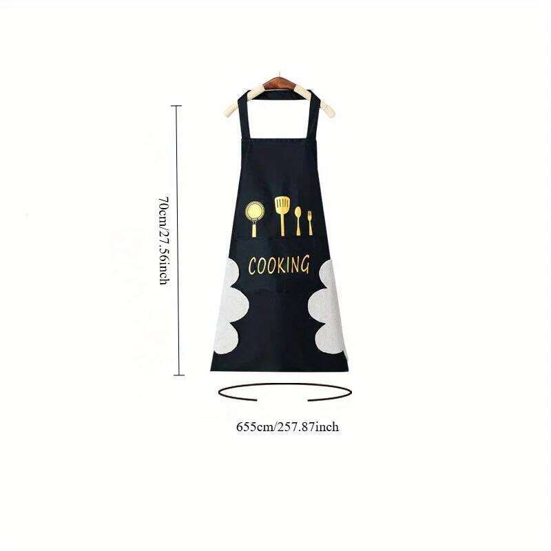 Waterproof Oilproof Can Wipe Hands Kitchen Work Clothes Home Cooking Cleaning Men and Women Universal Sleeveless Apron S260205 2de