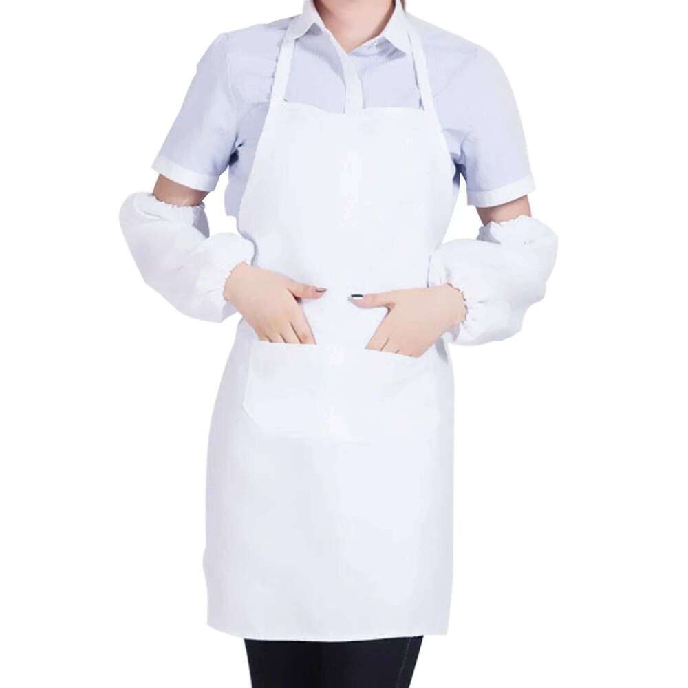 Adjustable Neckband Waistline Solid Apron Convenient Front Pocket Foldable Soft Wear-resistant Overalls For Home Kitchen Garden S260205