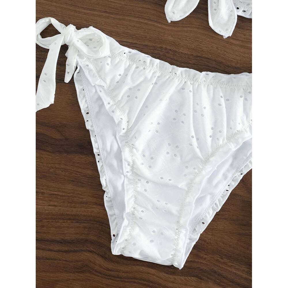 Schiffy Knot Front Tie Side Bikinis 2025 White Swimsuit Women Swimwear Female Sexy Bathers Bathing Swimming Swim Suit Beachwear XJ260206