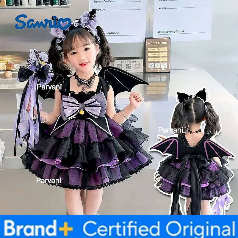 Sanrio Kawaii Kuromi Lolita Dress for Girls, Children's Clothes, Anime Skirt, Cartoon Girl, Birthday Gift, Small and Medium Sized, New H260206 - view 4