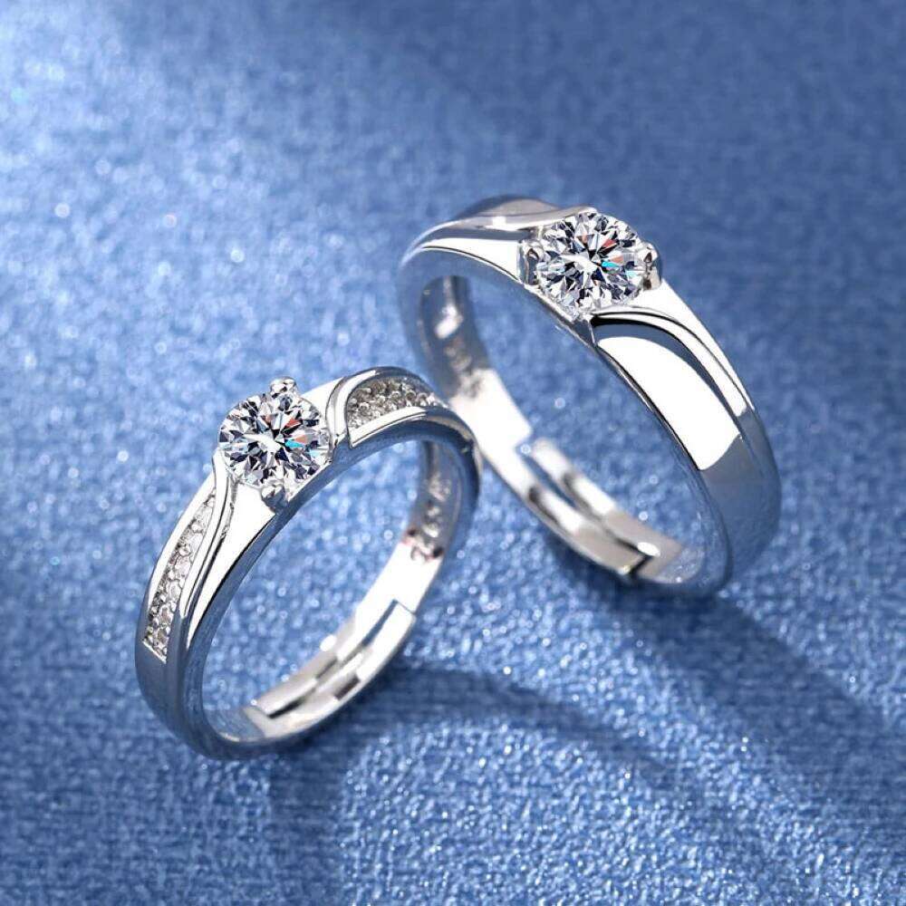 Twisted Copper Plated Platinum Overlap Opening Couple Ring Micro Inlaid Zircon Girl Gift Finger Jewelry Wholesale Drop Shipping W260206