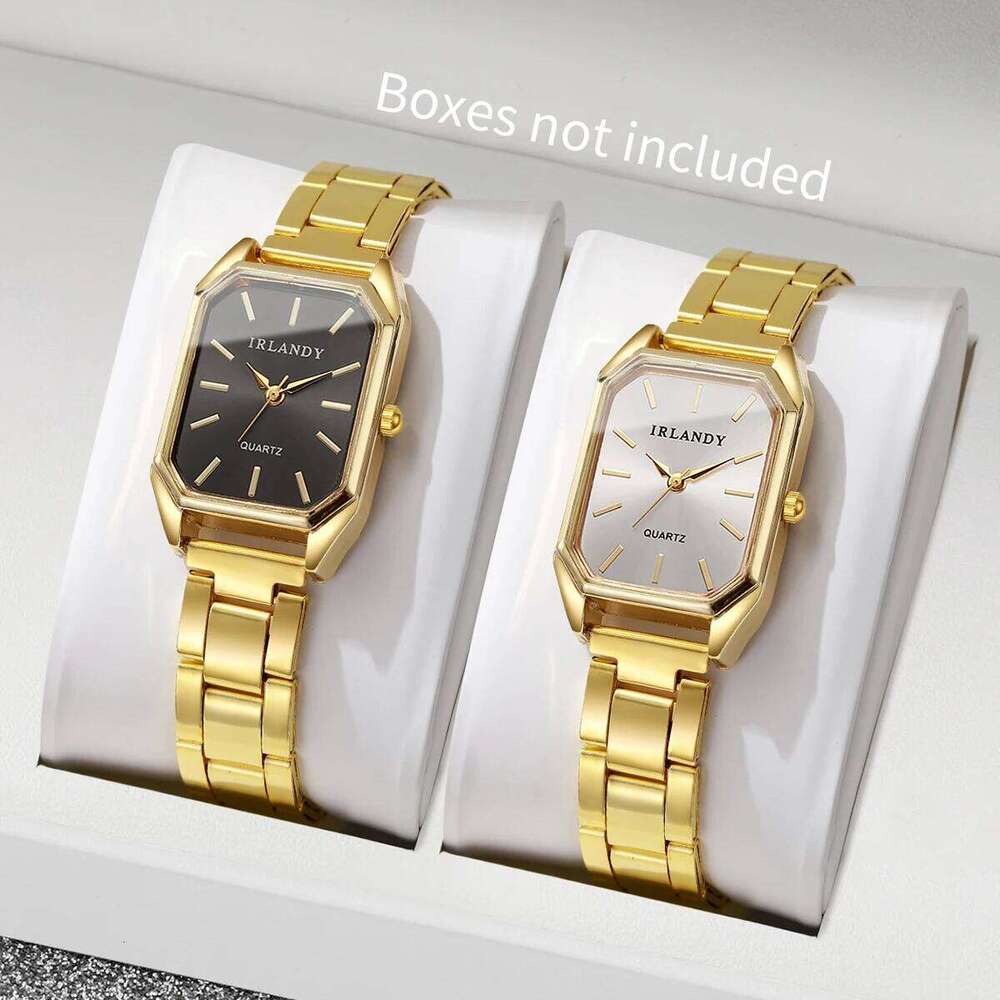 2/4PCS Fashion Rectangle Women Quartz Watch Ladies Alloy Strap Analog Wristwatch With Bracelets SetWithout Box Z260206