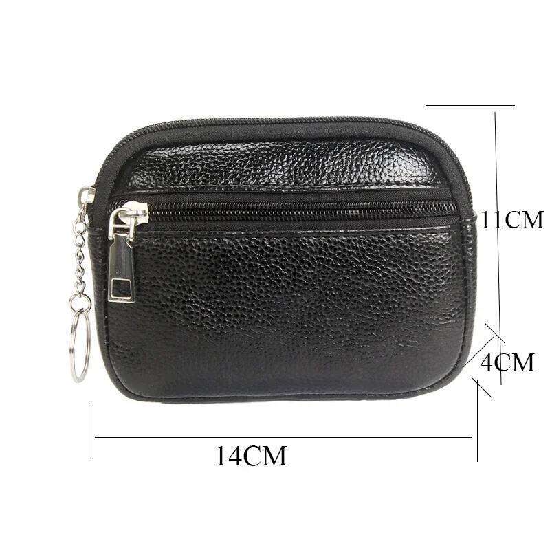 Women Mini PU Leather Female Card Holder Coin Short Wallets Small Purse Zipper Keychain Clutch Bag Wallet Y260206