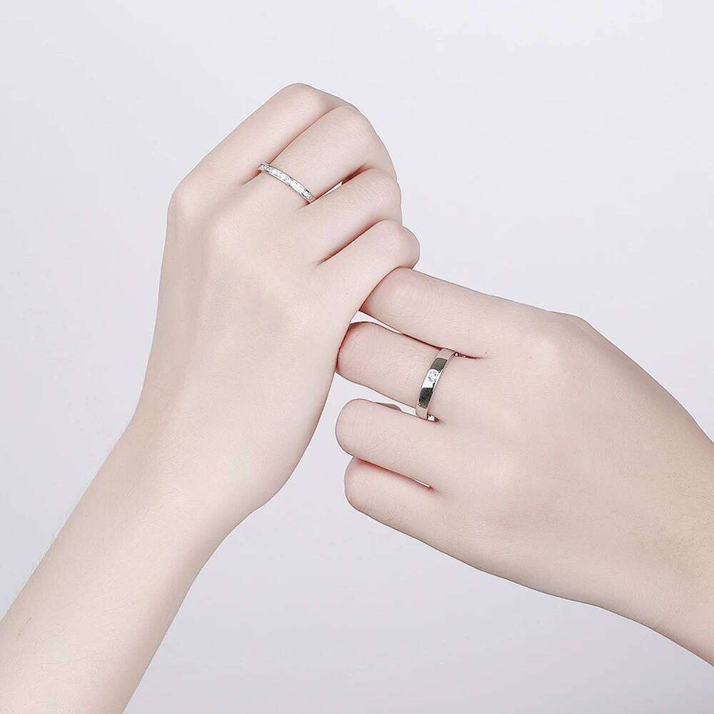 2025 Hot Sale Copper Plated Platinum Adjustable Couple Rings Overlap Opening Finger Jewelry Valentine Gift Drop Shipping W260206