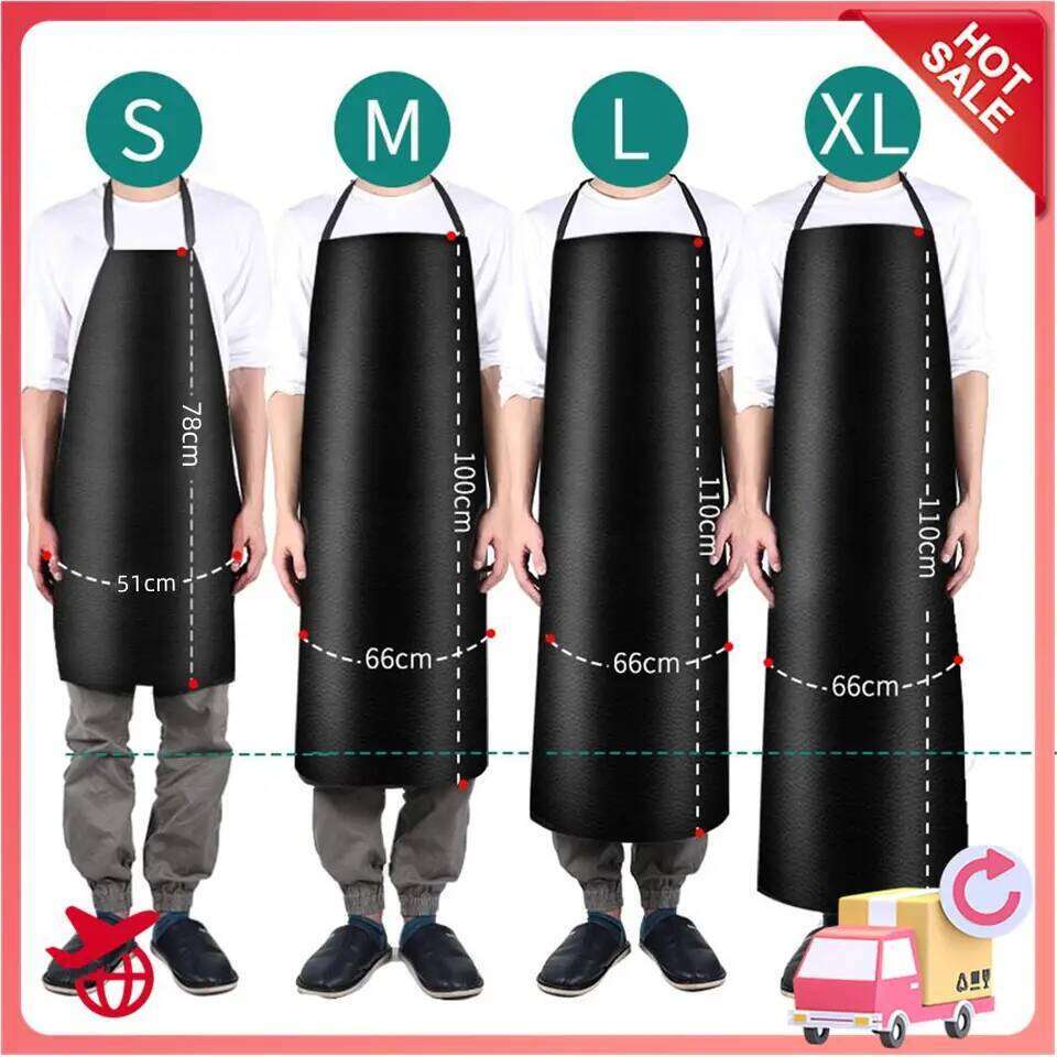 PVC Leather Waterproof Oilproof Heavy Duty Apron For Kitchen Cleaner Thermal Insulation Wear Electric Welding Aprons S260205