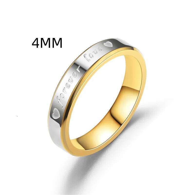 Promotions Women/Men Wedding Band Gold Plated Engagement Ring Stainless Steel Forever Love Couple's Size 6-12 W260206