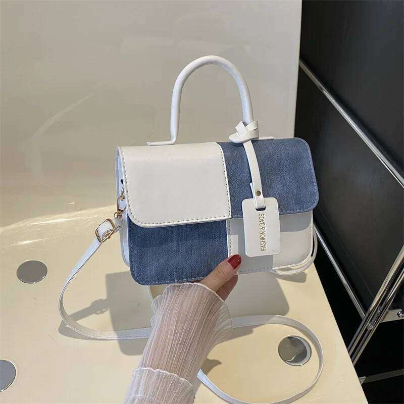 Fashionable PU Leather Handbag Women for Commuting, Stylish Single Color Blocking Handbags Shoulder Bag, Daily Outfit Tote Bag Y260205