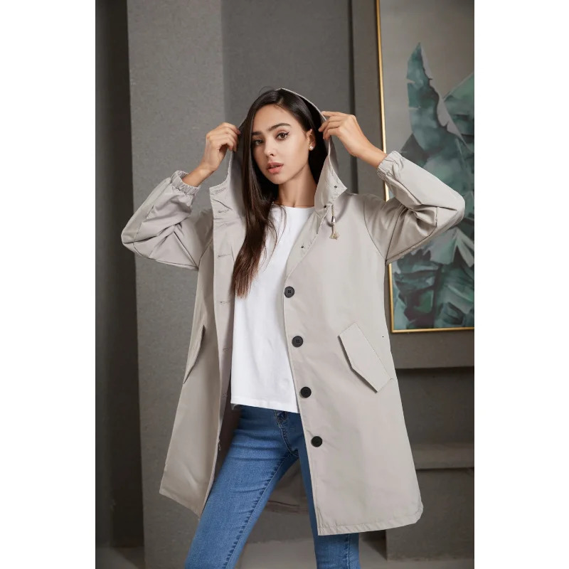 Fahsyee Raincoat Women Rain Jacket Waterproof Hooded Windbreaker Outdoor Long Active 260204 - view 3