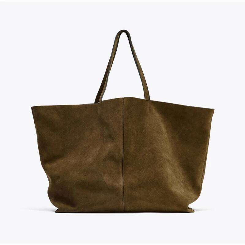 New Autumn Winter Tote Women's Fashion Brand Retro Handbag Designer High-end Cowhide Frosted Large Capacity Shoulder Bag Y260205