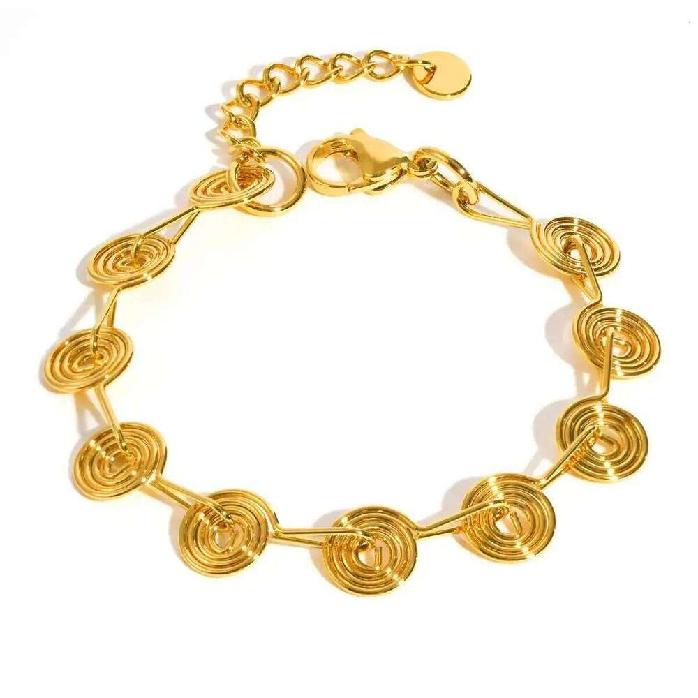 Geometric Spiral Bracelet,Gold Color Women's Stainless Steel Bracelets,Unique Jewelry Gifts 26H0206