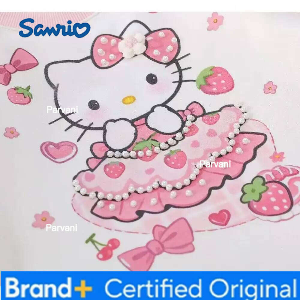 Sanrio Hello Kitty Girls'autumn Winter Velvet Sweatshirt Long-Sleeved Top Cartoon Western Style Princess Outer Wear Cute H2602061 - view 6