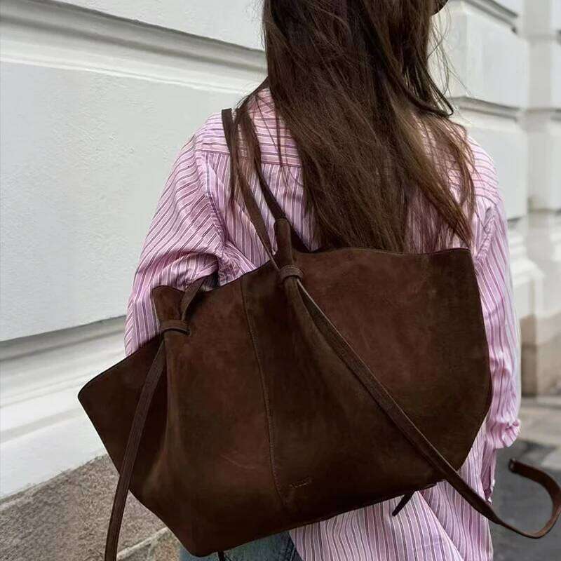 Faux Suede Tote Bags For Women Luxury Designer Handbags Purses 2025 New In Vintage Large Capacity Shoulder Bag Y260205