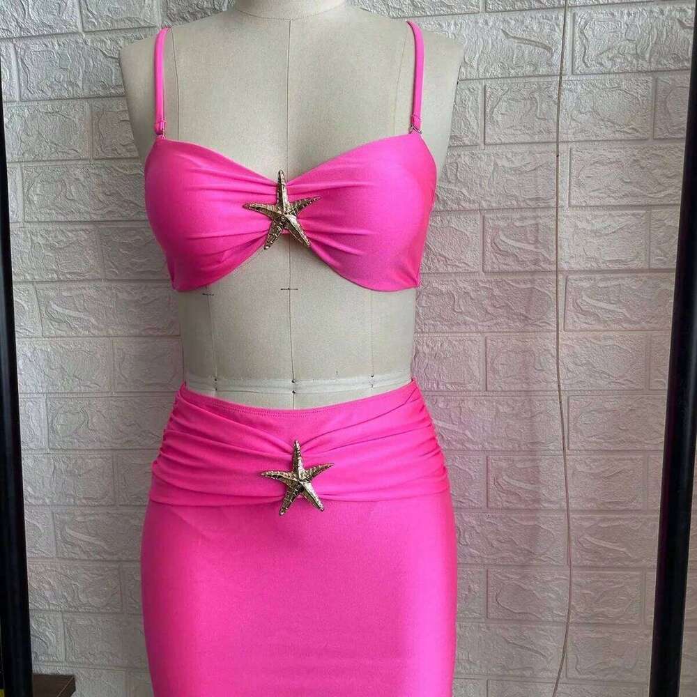 Three-piece Sling New Star Bikini Sexy Solid Color Swimsuit Pants Adjustable Z260206