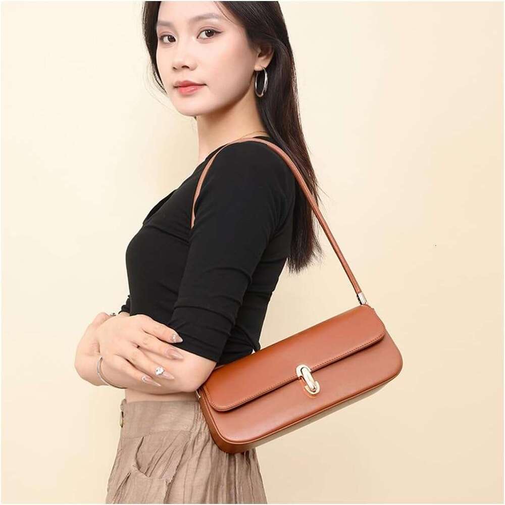 Small Shoulder For Women Vintage Leather Tote Clutch Purse Trendy Retro Mini Hobo Handbag Underarm Bag