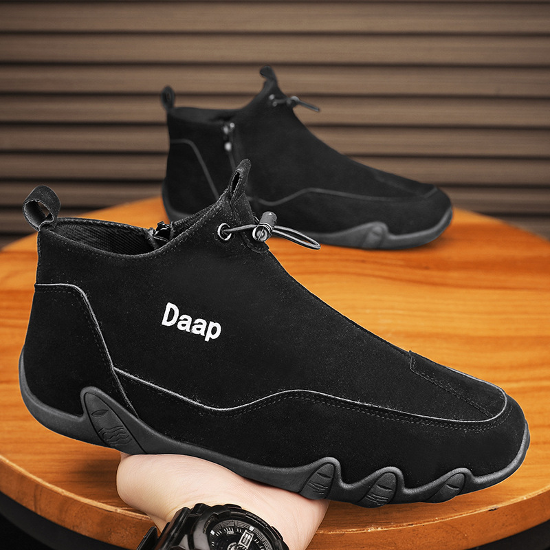 Spring and Autumn Labor Protection 2025 Breathable Casual Wear-resistant Construction Site Slip-on Work Shoes Men's Martin Boots
