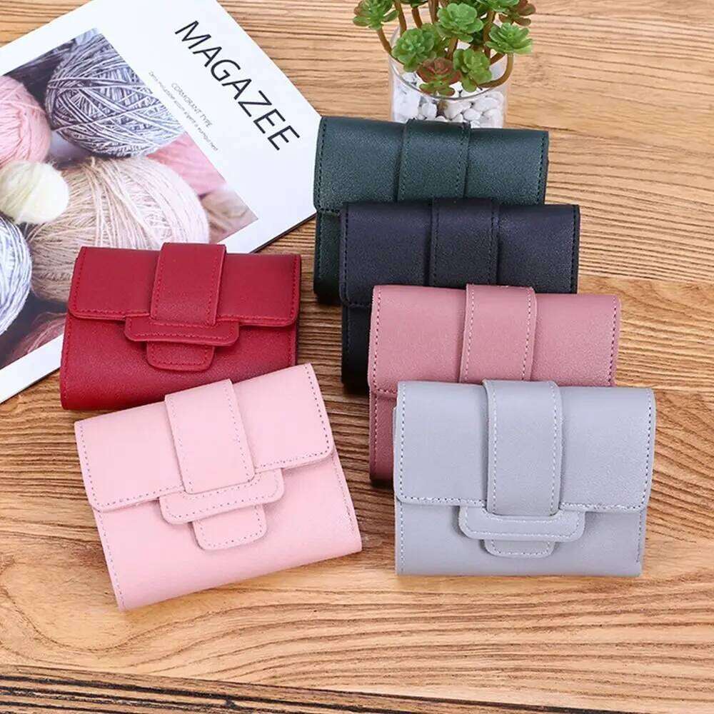 Thin Pouch Clutch Money Bag Coin PU Leather Women Wallets Short Hasp Fold-over Purses Y260206