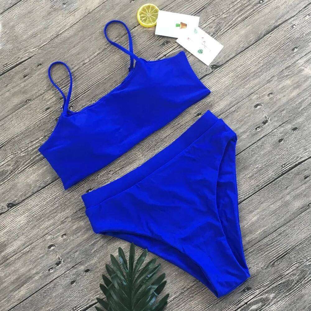 New 2024 Split Swimwear Solid Color Hollow Out Bikini Vacation Beach Swimsuit Set For Woman Girl Z260206