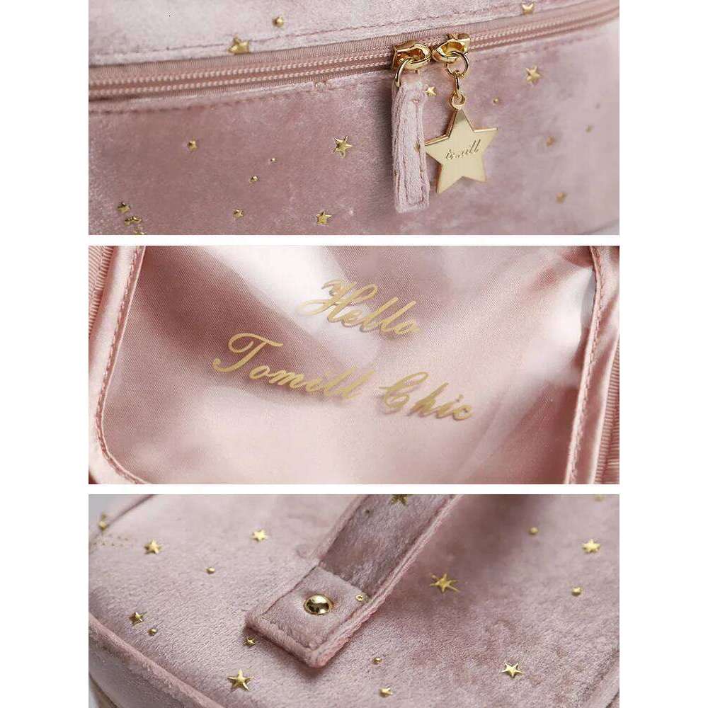 Women Velvet Cosmetic New Ins Fairy Cosmetics Storage Bag Fashion Court Style Large Capacity Travel Wash Package Y260206