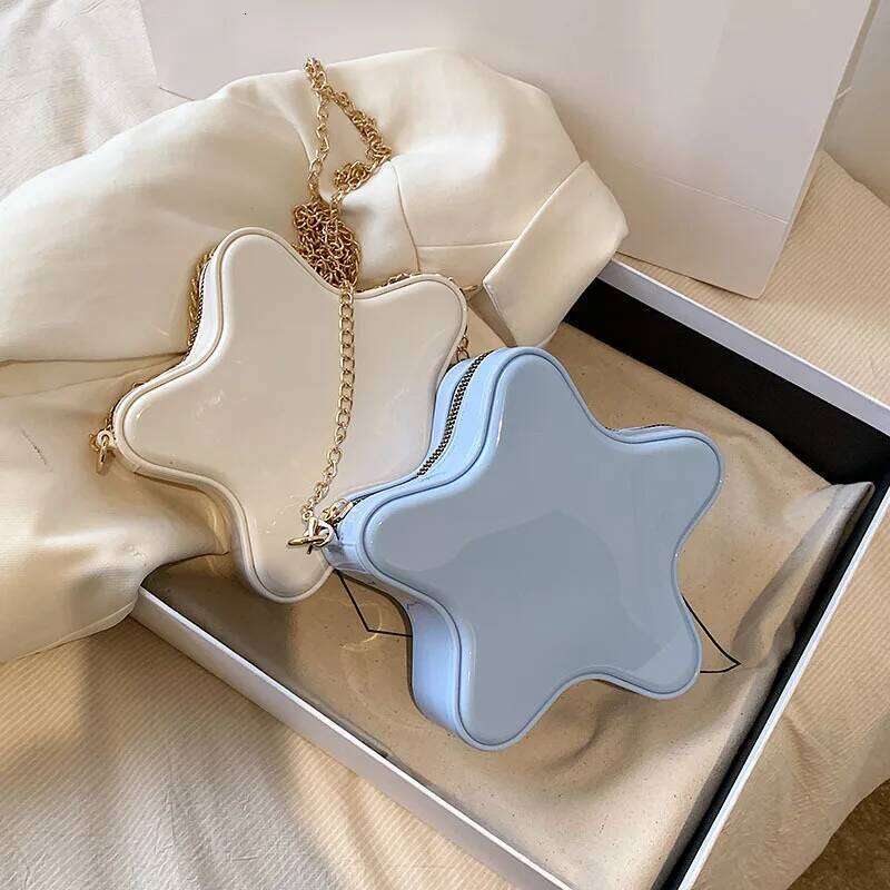 Star Shape Women's Crossbody Bag Cute Pink Shoulder Handbag With Chain Candy Color Luxury Designer Kid's Fashion Mini Coin Purse Y260205