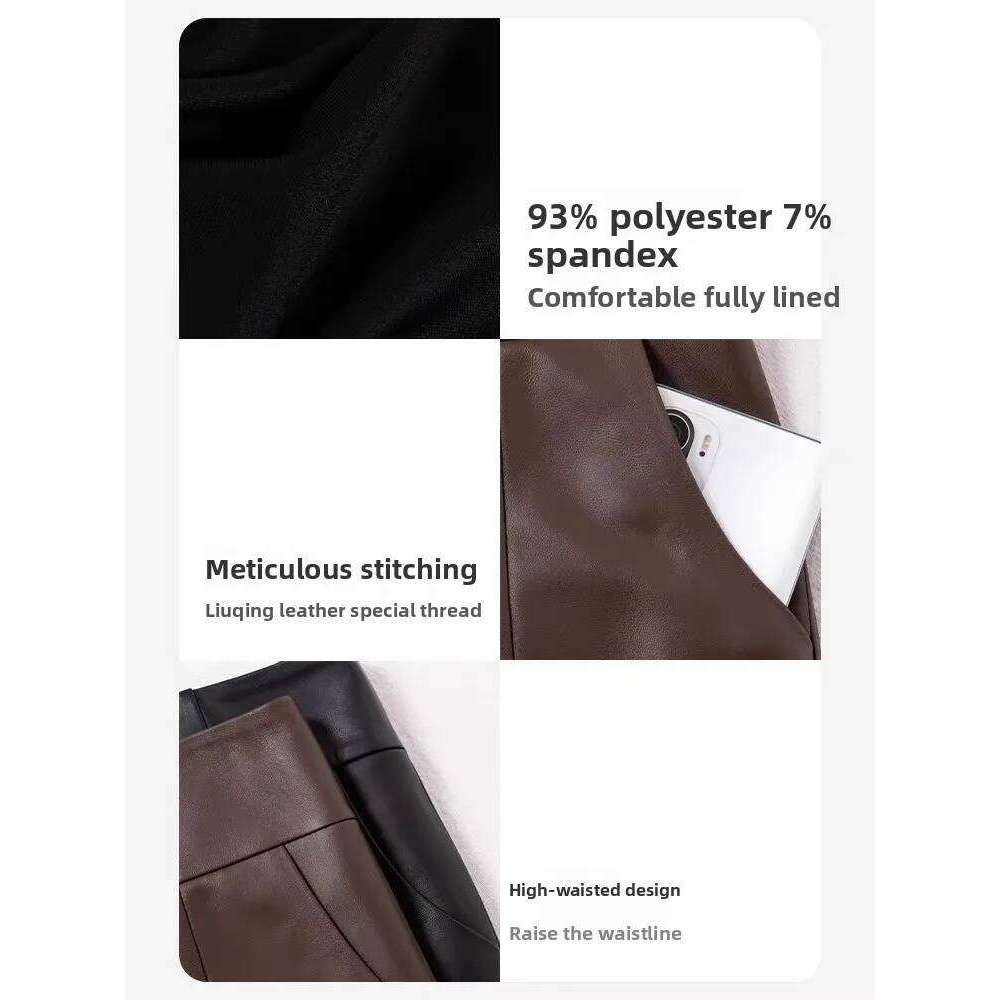 High Waist PU Leather Shorts Women's Loose Fit Base Layer Boot Pants Trendy Commute Style Comfortable Casual Cross-Border XJ260206