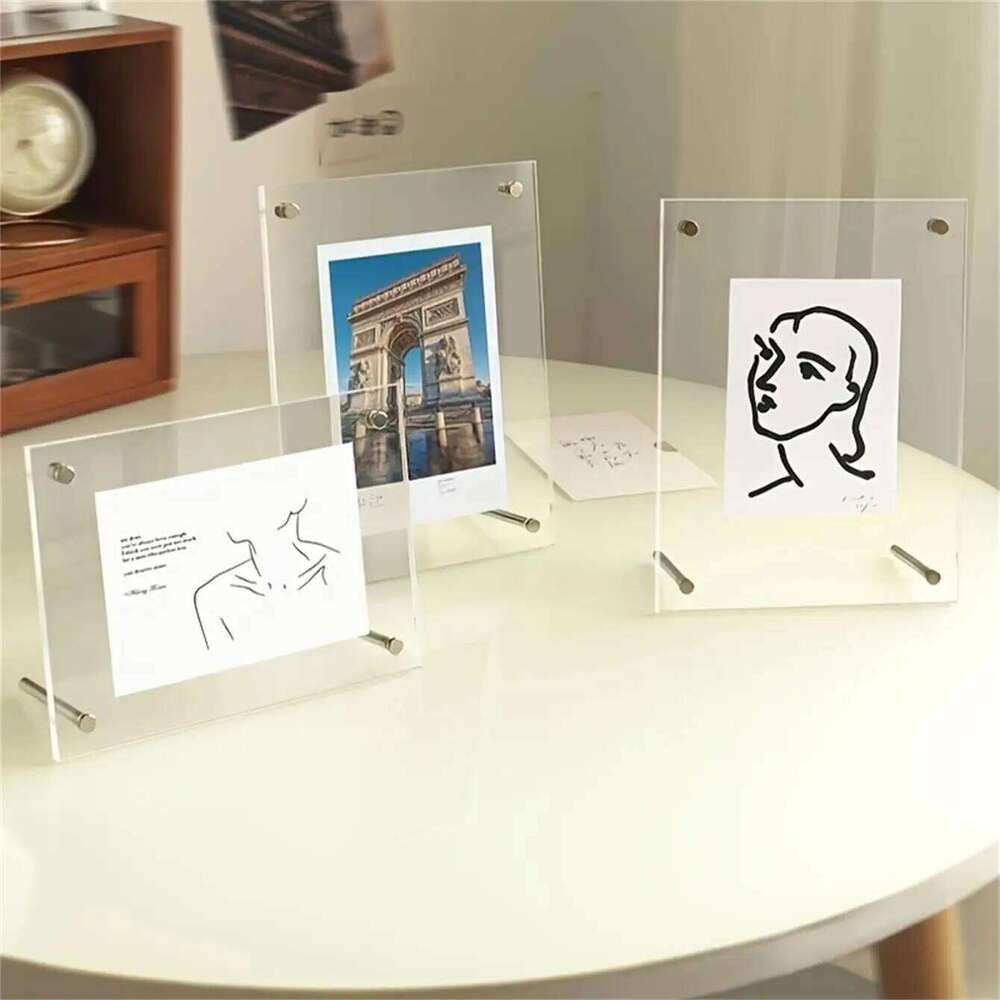 Transparent Picture 6-Inch Wall-Mounted Ins Postcard Poster Display Stand 7-inch Acrylic Photo Frame Table S260205