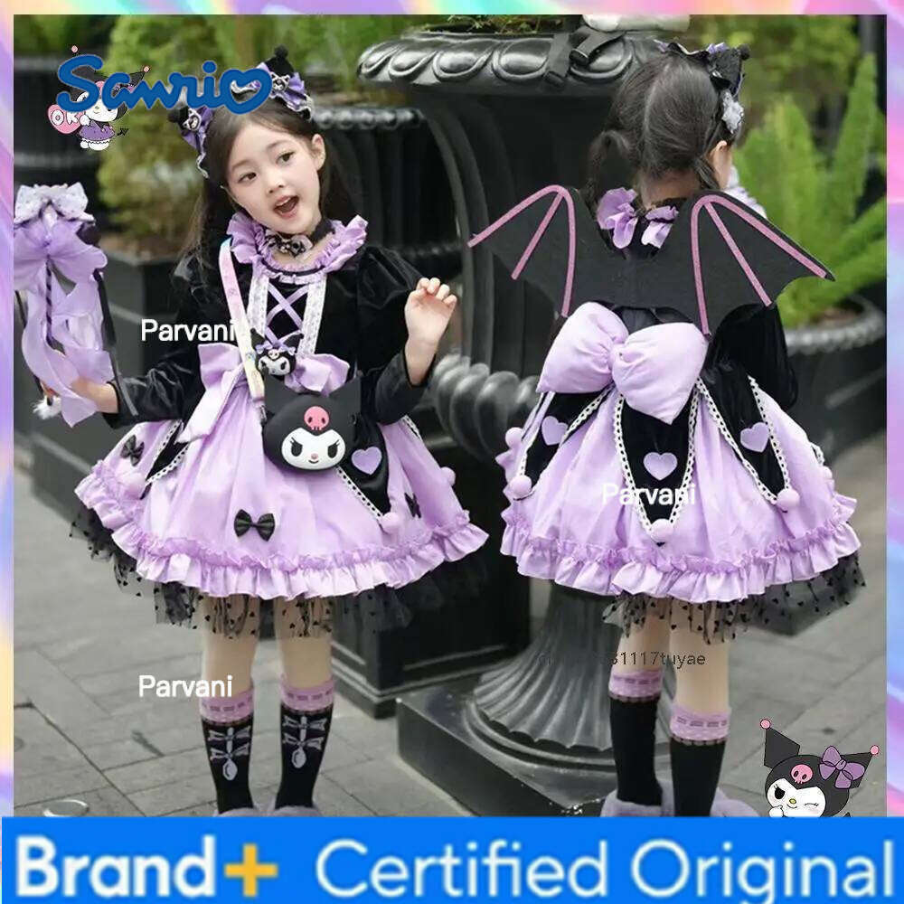 Sanrio Kawaii Kuromi Children Lolita Cosplay Princess Anime Girls High-Quality Purple Dress Puffy Skirt Cute Halloween Gift H260206 - view 5
