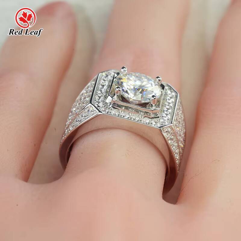 Redleaf White Gold Lab Grown Diamond IGI Certified 14k 18K Customized Unisex Wedding Ring DEF VVS VS Round Lab Diamond Party