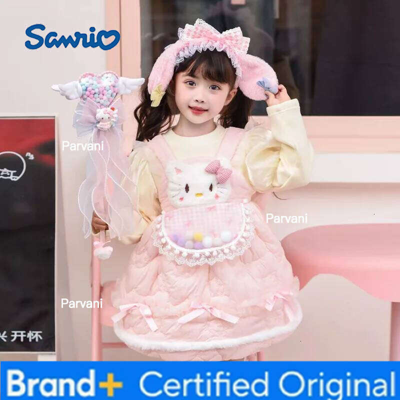Sanrio Hello Kitty Lolita New Autumn Winter Girls Party Skirt Kids Dress Child Clothes Kawaii Anime Birthday Gift H260206 - view 3