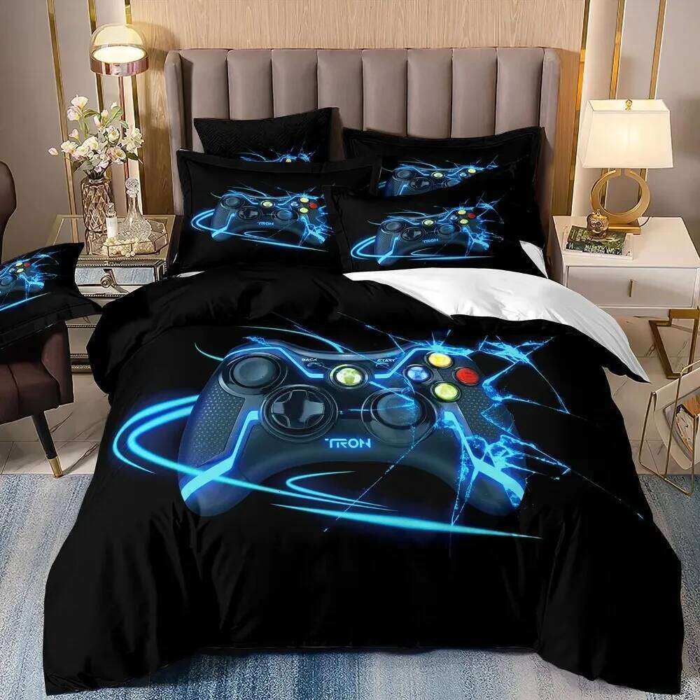 3d Gamer Bedding Sets Boy Gaming Duvet Cover Queen Video Games Comforter Cover,Playstation Designs Bed Set For Teen Boys XJ260206