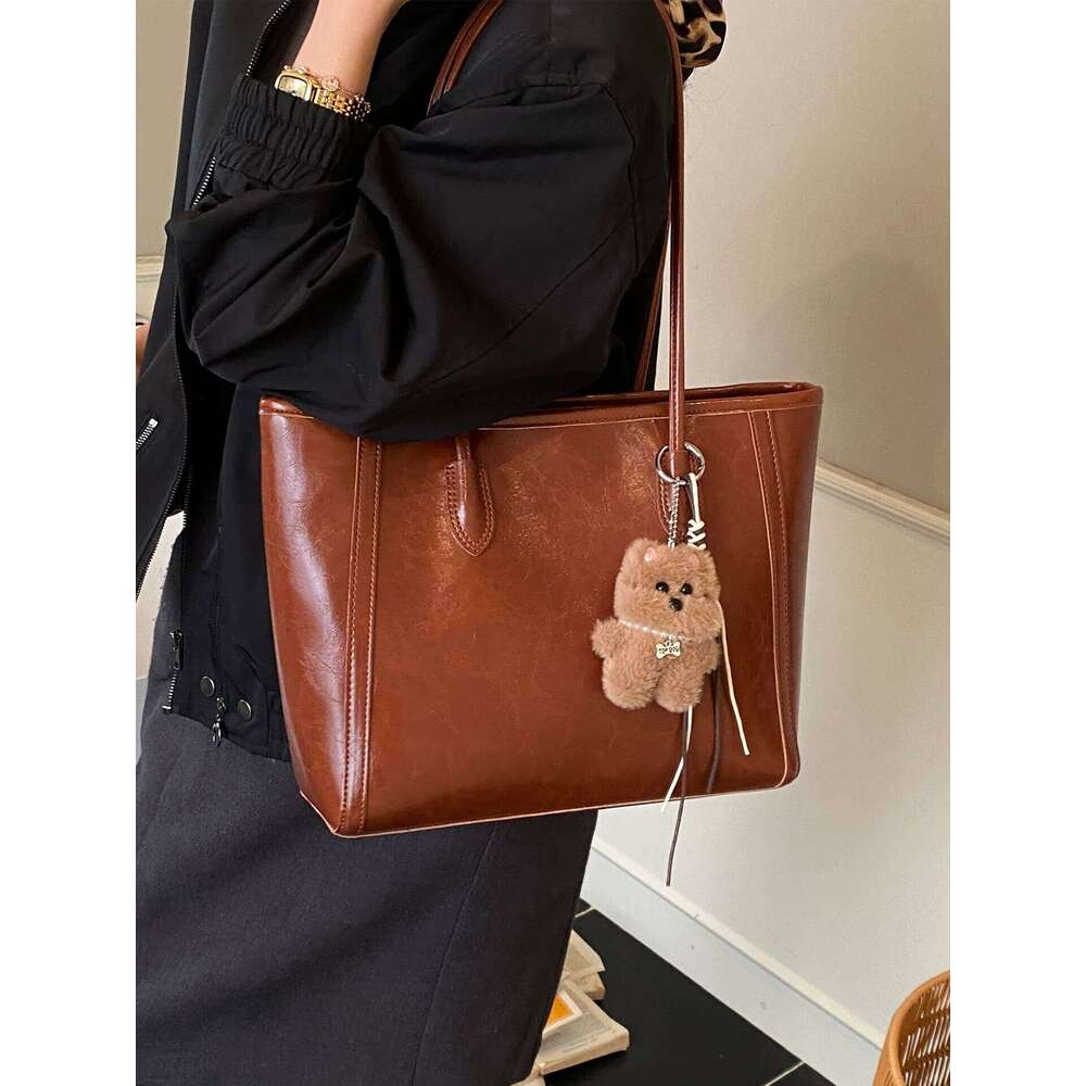 Retro Large Capaci Women's Crossbody Sli Casual Versatile Tote for Commuting Ladies Handheld Bag Y260205