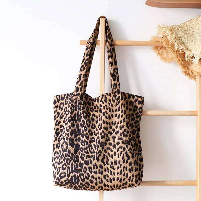 Youda Original Design Vintage Handbag For Women Fashion Leopard Print Tote Bag Female Canvas Shoulder Bags Large Capacity Y260205