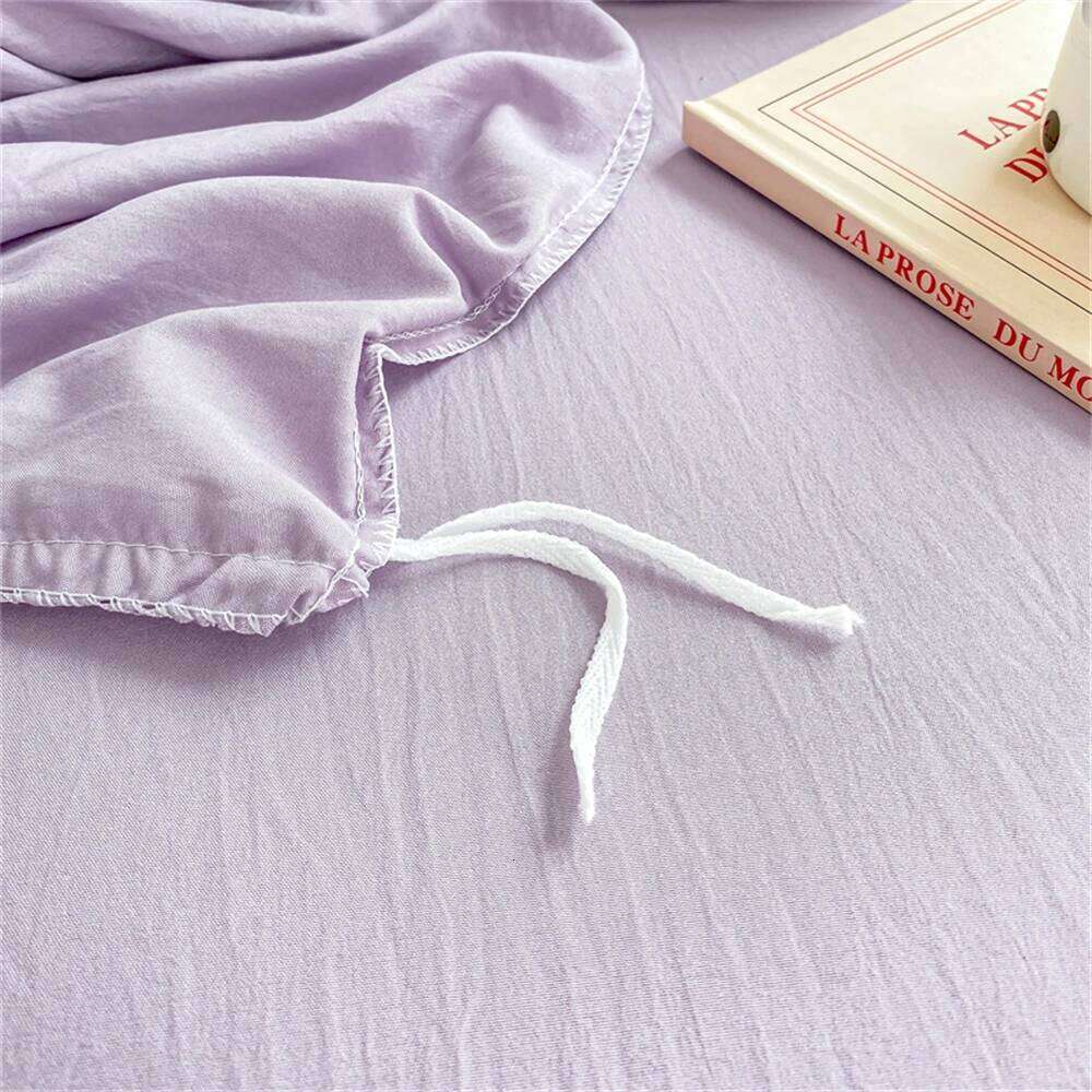 Home Textiles Soft Four-piece Bedding Set Pillowcase Purple Washed Cotton Flower Duvet Cover for Children Women Men Bed Sheet XJ260206