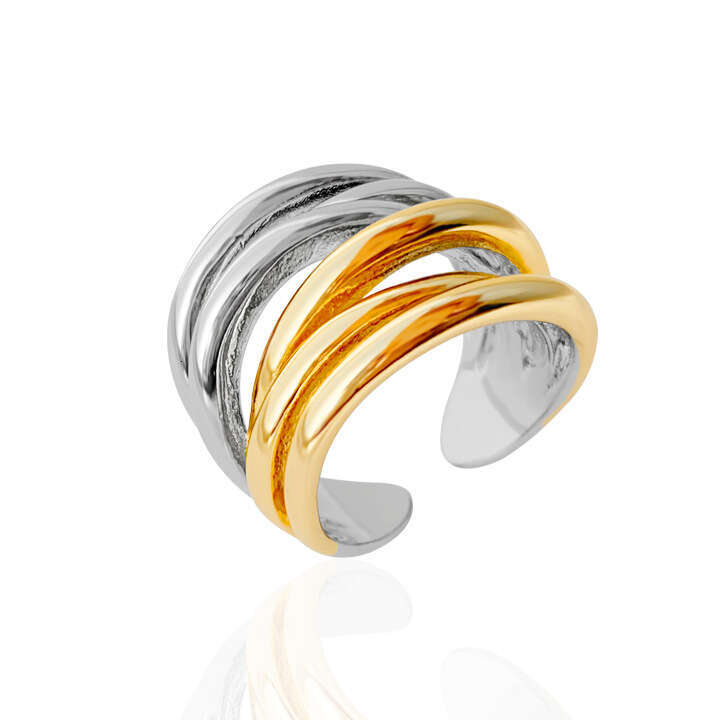 designer rings minimalist multi-layer coiled open ring, vintage fashion niche design, adjustable index finger ring