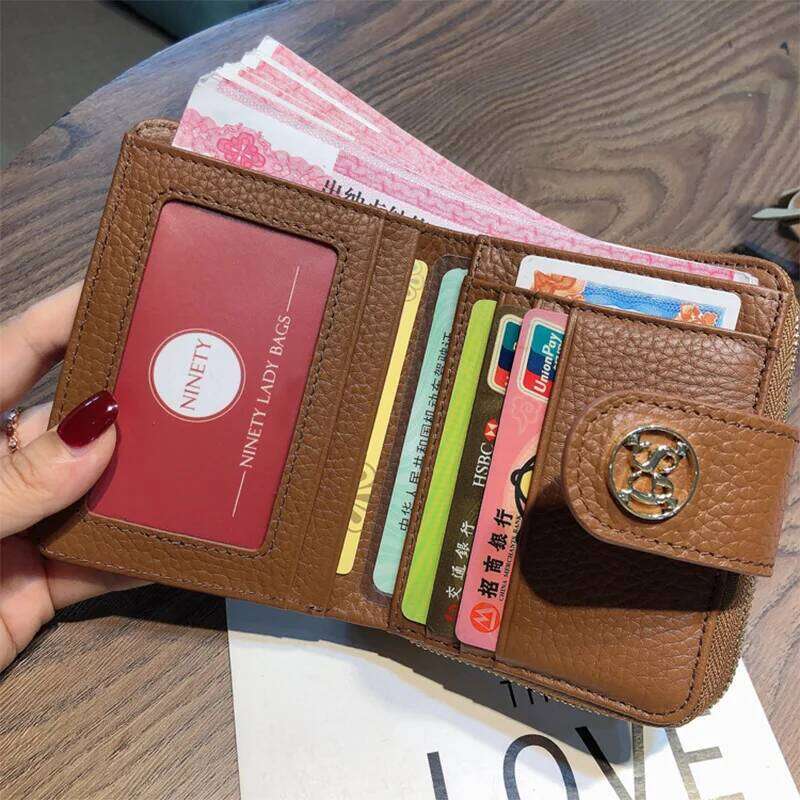 Brand Design Letter Women Wallets Short Genuine Leather Coin Purse High Capacity Cowhide Card Holders For Female Billfold 2023 Y260206
