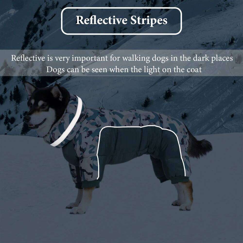 Famous brand Winter Overalls Super Thicken Warm Dog Coat Waterproof Snowsuit Full Covered Belly Pet Clothes Jacekt for Medium Dogs pupakaIK