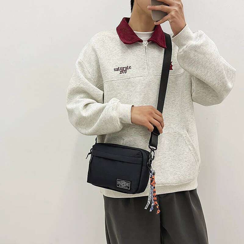 Women's Embroidered Canvas Crossbody - Multifunctional Small Purse Sport Casual Rectangle Shoulder Bag Lightweight XJ260129