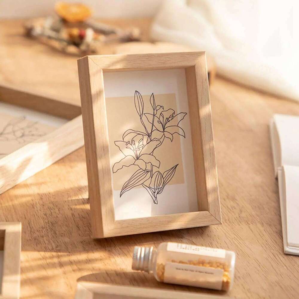Photo Frame Decorative Wooden Desktop and Wall for Living Room Bedroom S260205