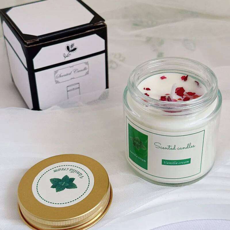 6x6.3cm Soy Jar Glass Cup Wax Light Fragrance Aromatherapy Desktop Decoration S260205