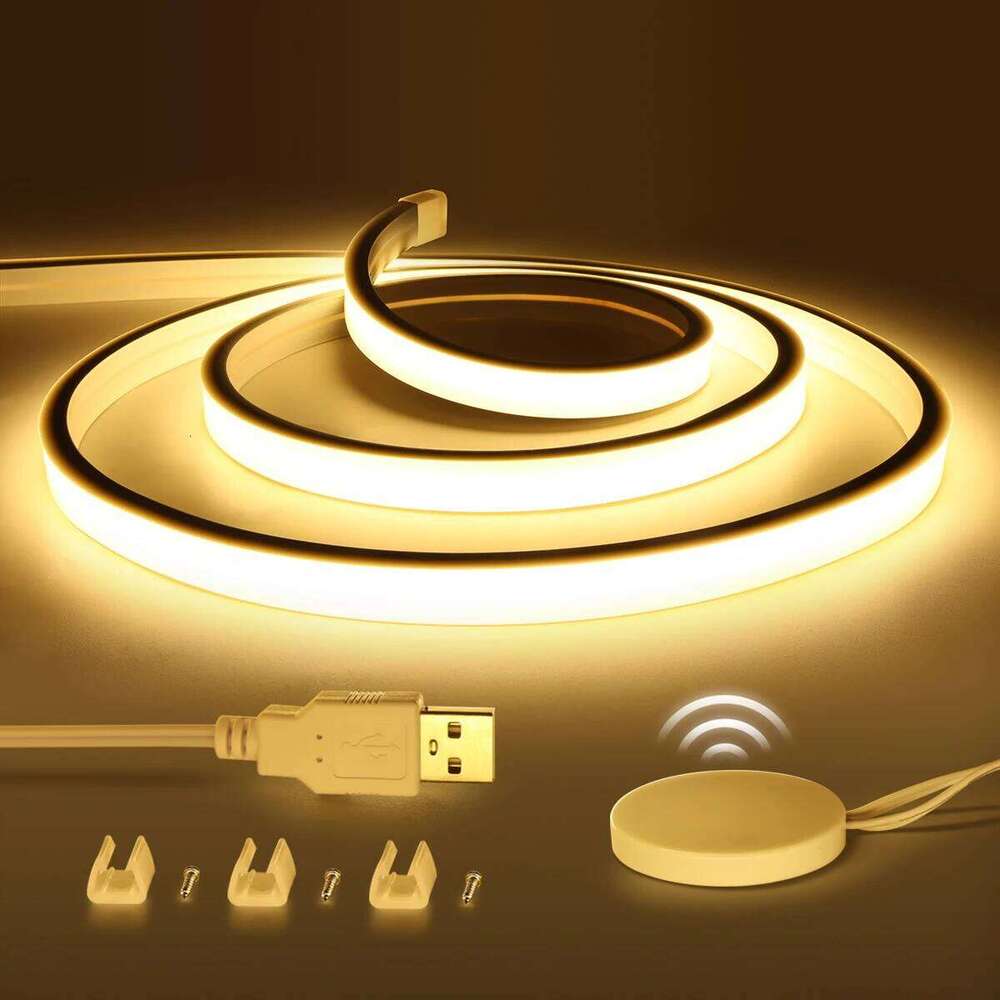 DC5V COB Light LED Strip Penetrable Wood Hand Sweep Touch Sensor Switch Dimmable Neon Rope Tube Lamp Room Backlight Decor Z260206