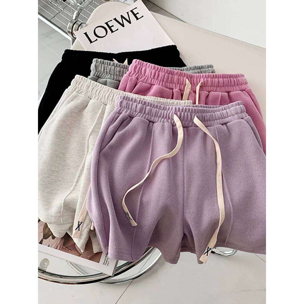 AOSSVIAO 2025 Summer Shorts Women Elasticity Lovely Girls Korean Style Sweet Students Harajuku Simple Pure Gray Trousers Female XJ260206