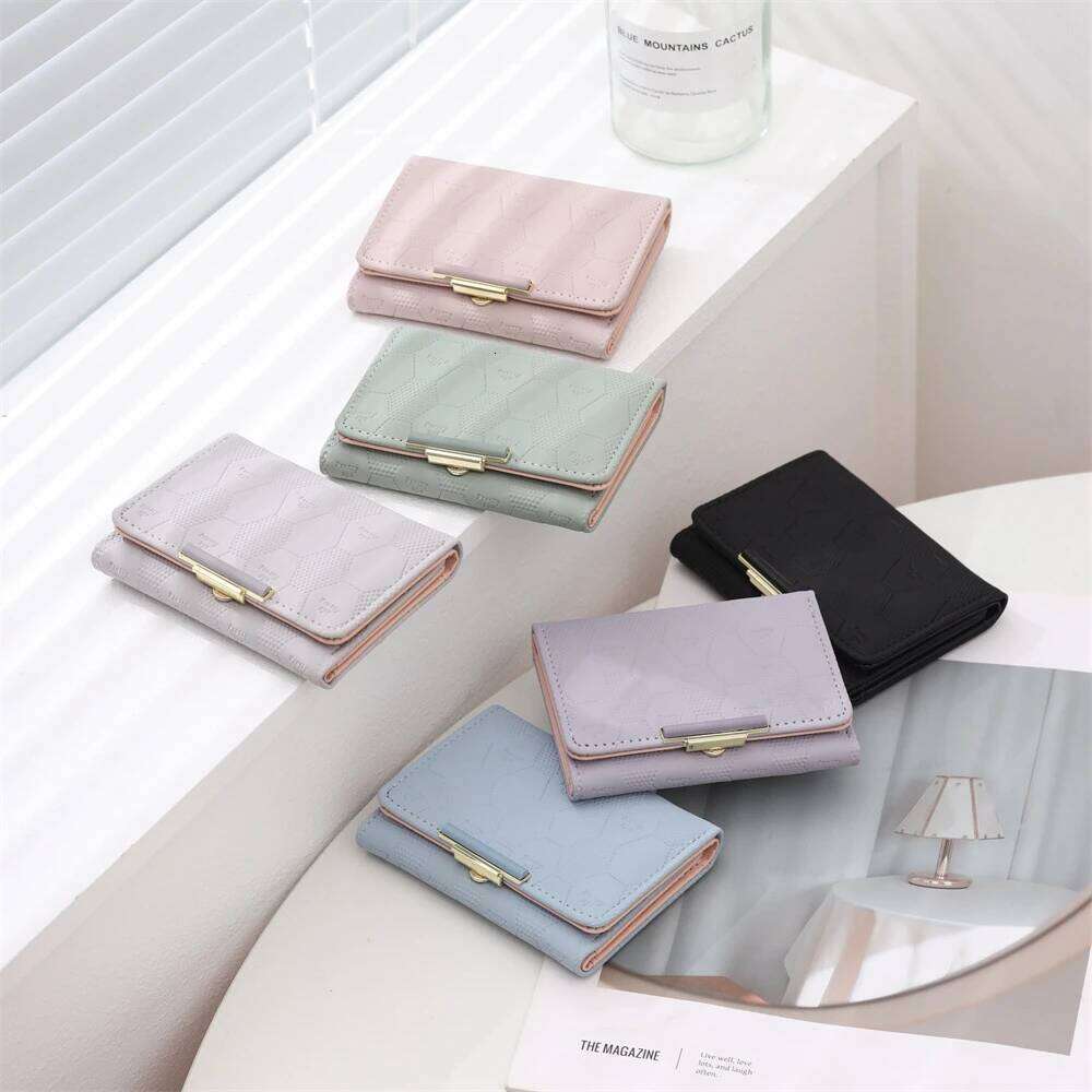 Elegant Women's Three Fold Short Japan and Korea Small Multi-card Hasp Bag Female Portable Wallet Coin Purses Y260206