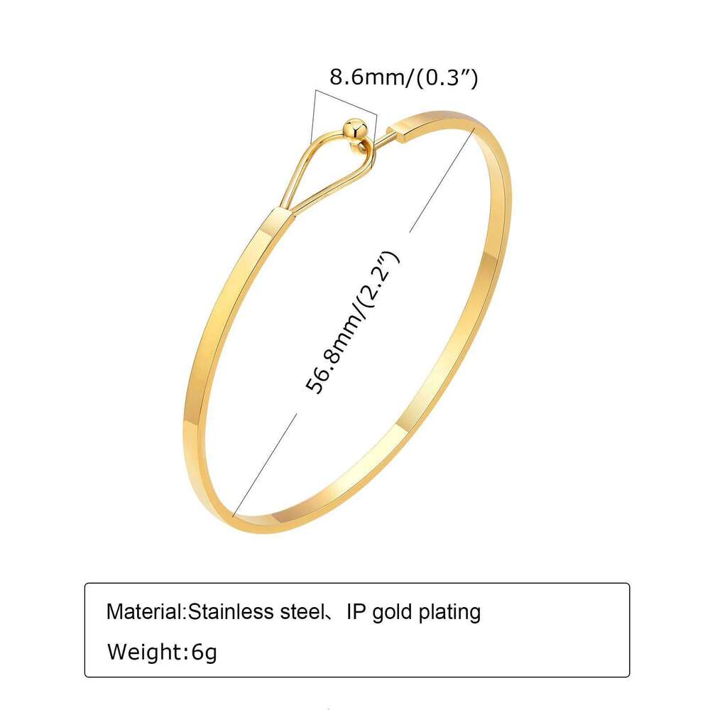 Vnox Chic Cuff Bangle Bracelets for Women,Gold Color Stainless Steel Thin Bands Wristband Valentine's Day Birthday Party Gifts 26H0206