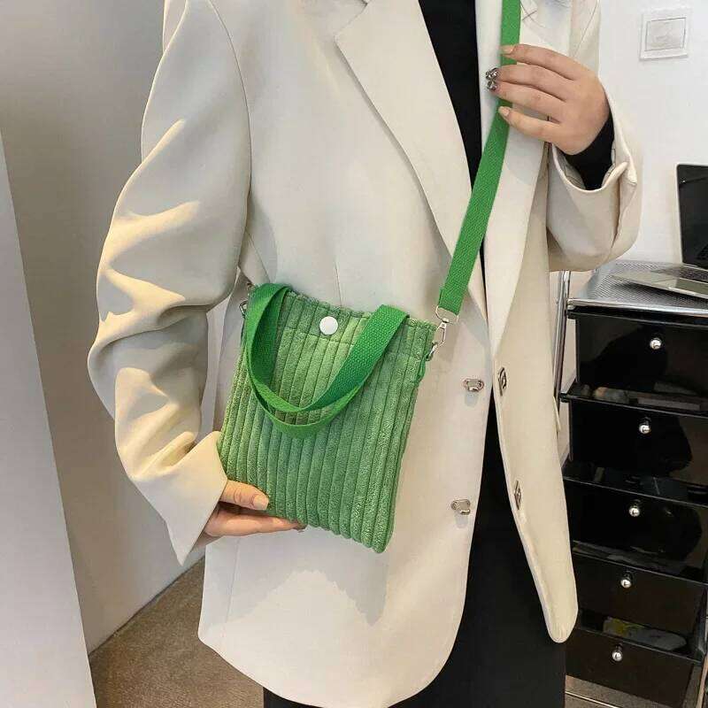 Corduroy Bucket 2023 New Autumn/winter Crossbody Small Handbag Vertical Casual Mini Tote Bag XJ260129