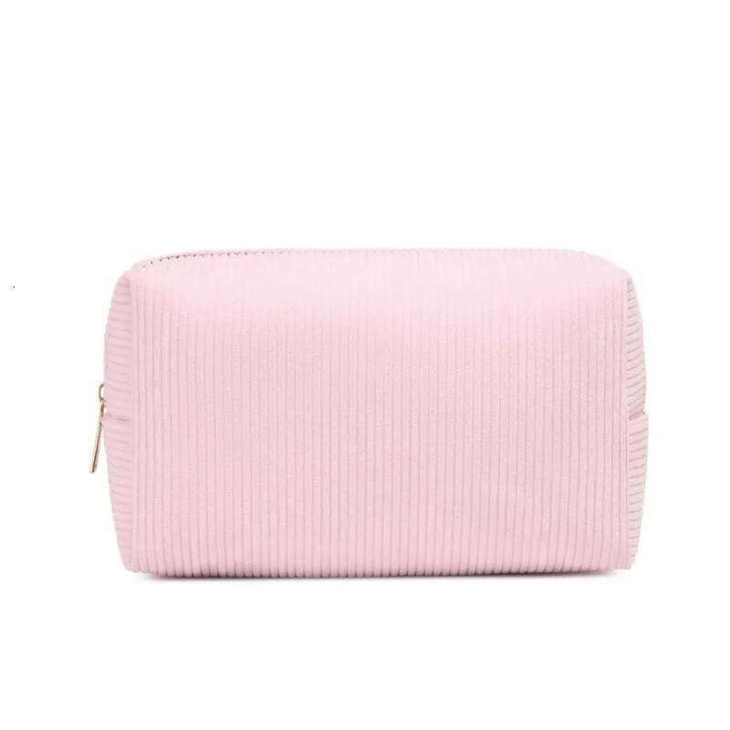 Corduroy Cosmetic Pink/Purple Storage Make Up Bags for Women Lady with Zipper Travel Washiong Solid Colour Makeup Bag Y260206