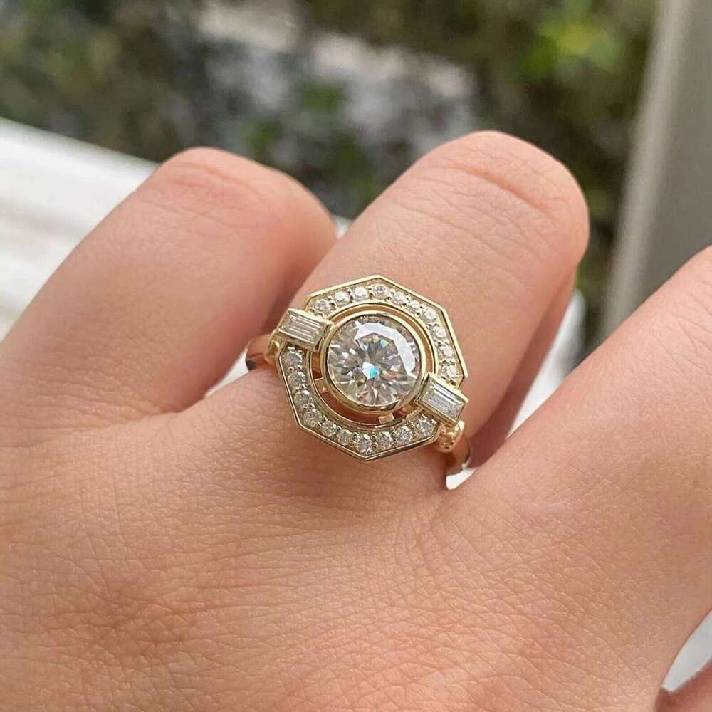 High Quality 10K Gold Moissanite Diamond Ring For Wedding Or Anniversary & Gift Use Available At Export Price